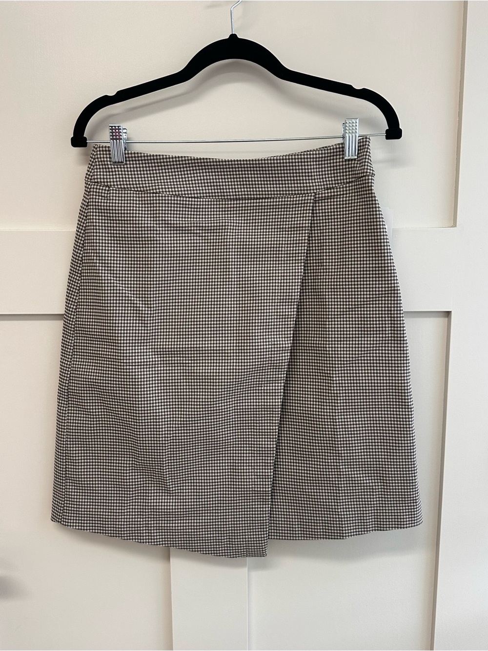Margaret M Brown & Cream Houndstooth Wrap Pencil Skirt